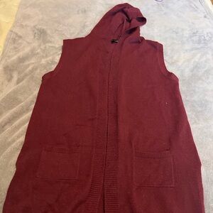 Maroon Sleeveless Tunic hooded sweater
